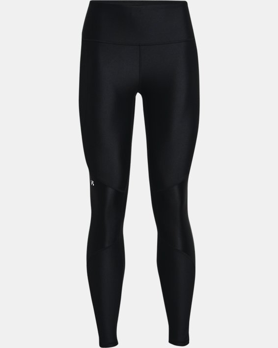 Women's HeatGear® Armour No-Slip Waistband Shine Full-Length Leggings, Black, pdpMainDesktop image number 4